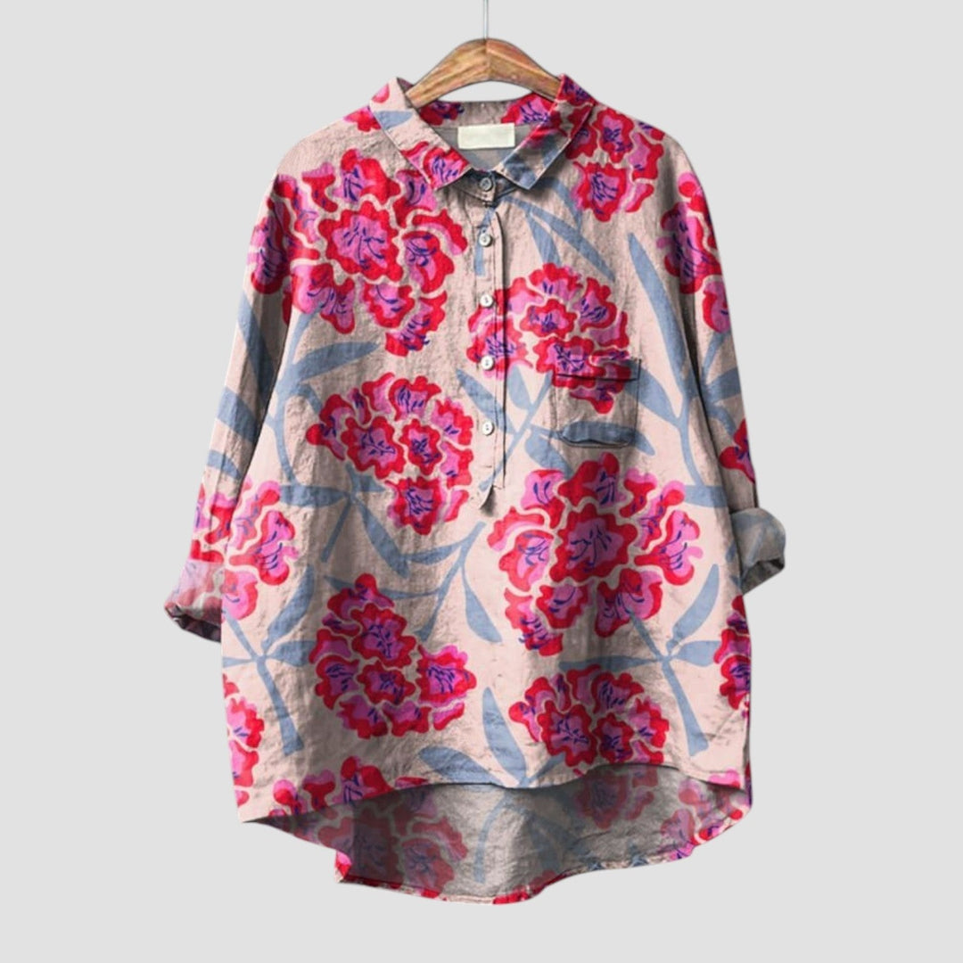 Renata | Camicia floreale oversize da donna con stile audace e comfort fluido