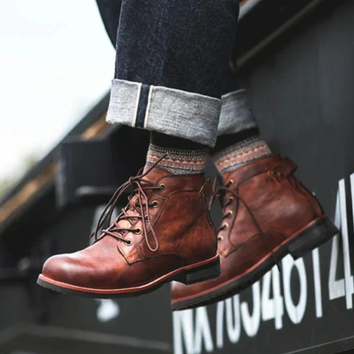 Fanum | Botas para Hombre de Punta Redonda Retro